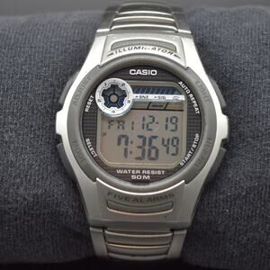 Casio W-213 Digital Chrono Alarm Watch WORKING Illuminator